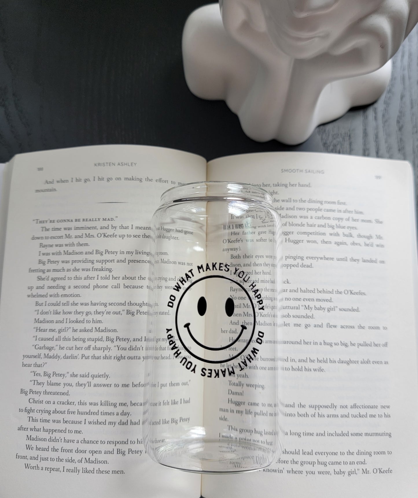 16oz Glass Cup – Read, Sip, Repeat