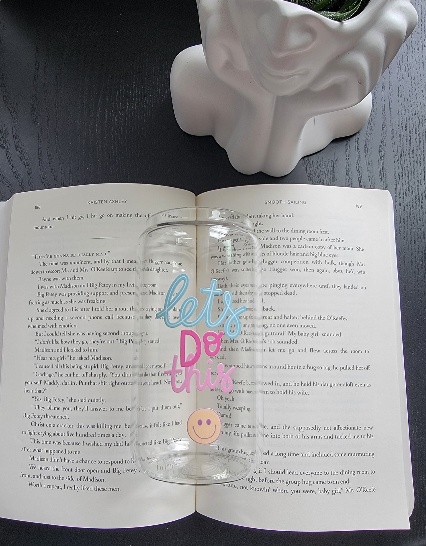 16oz Glass Cup – Read, Sip, Repeat