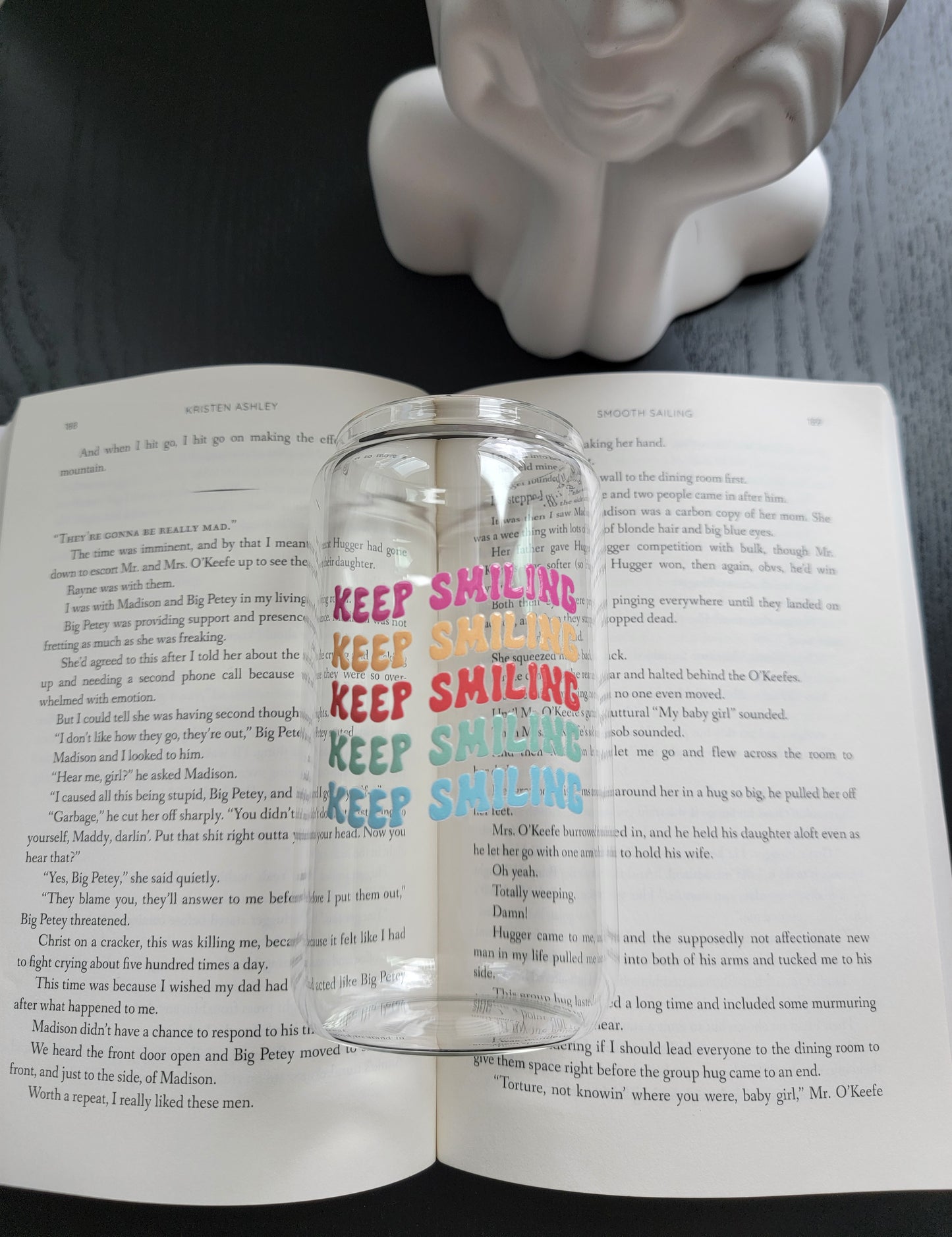 16oz Glass Cup – Read, Sip, Repeat