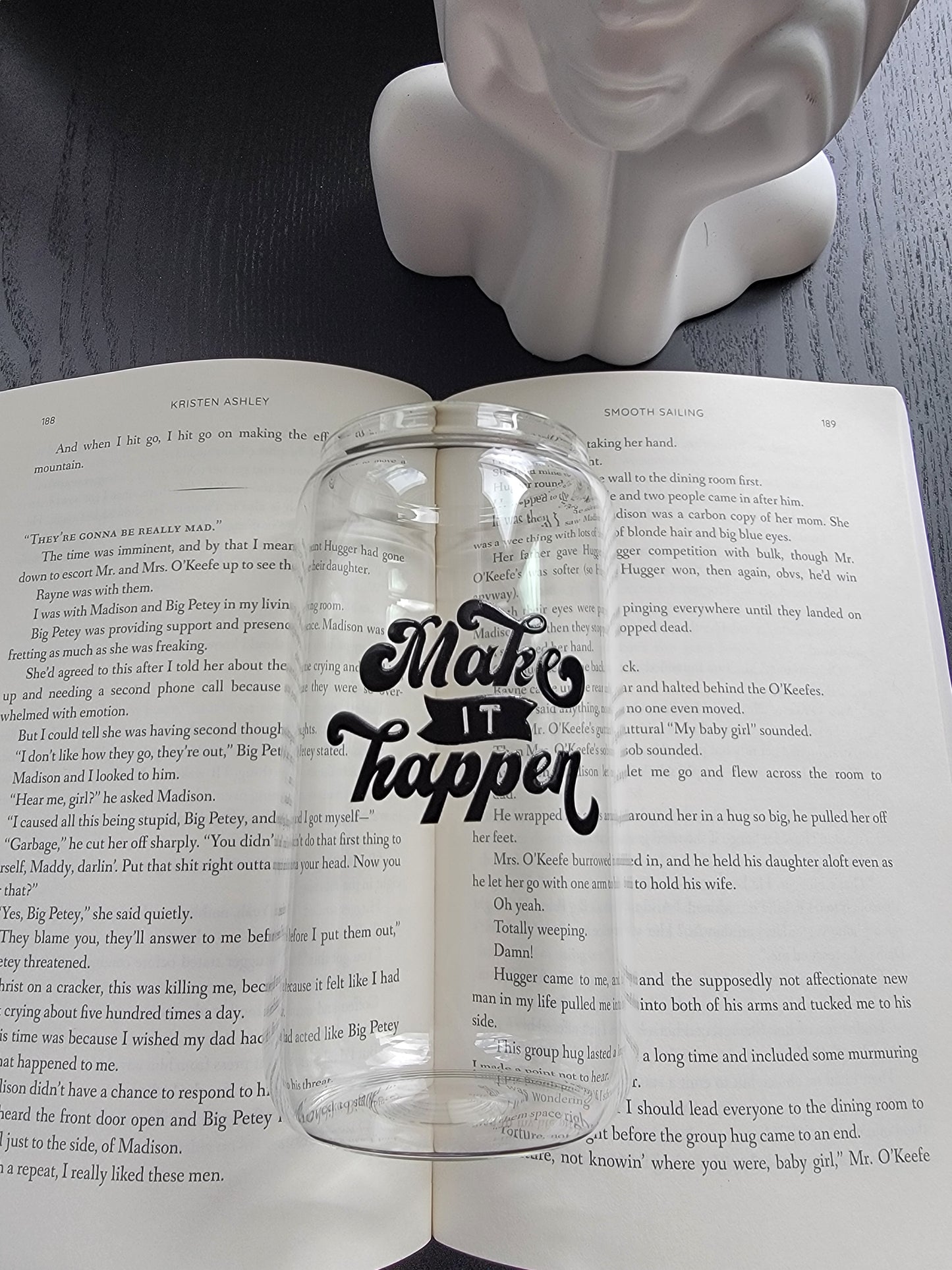16oz Glass Cup – Read, Sip, Repeat