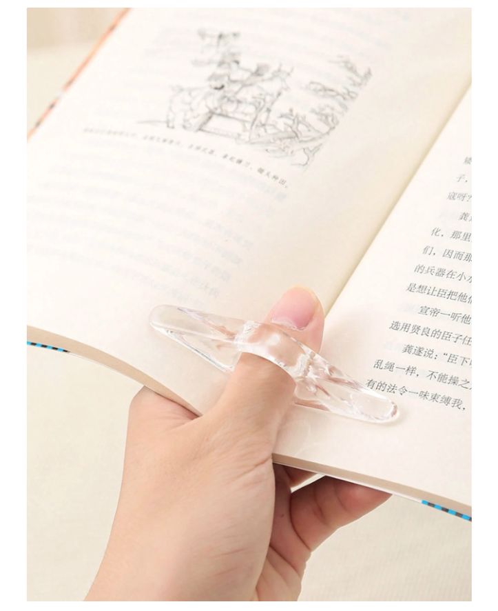 Thumb Clip Book Page Holder - Transparent