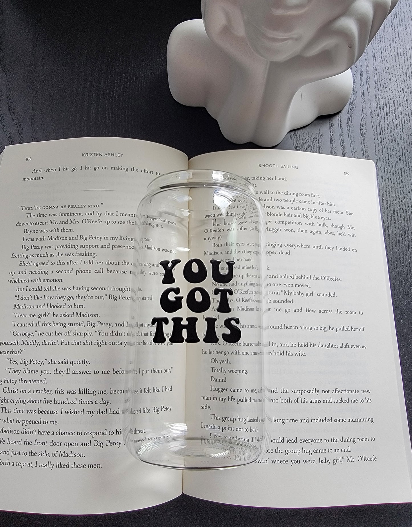 16oz Glass Cup – Read, Sip, Repeat