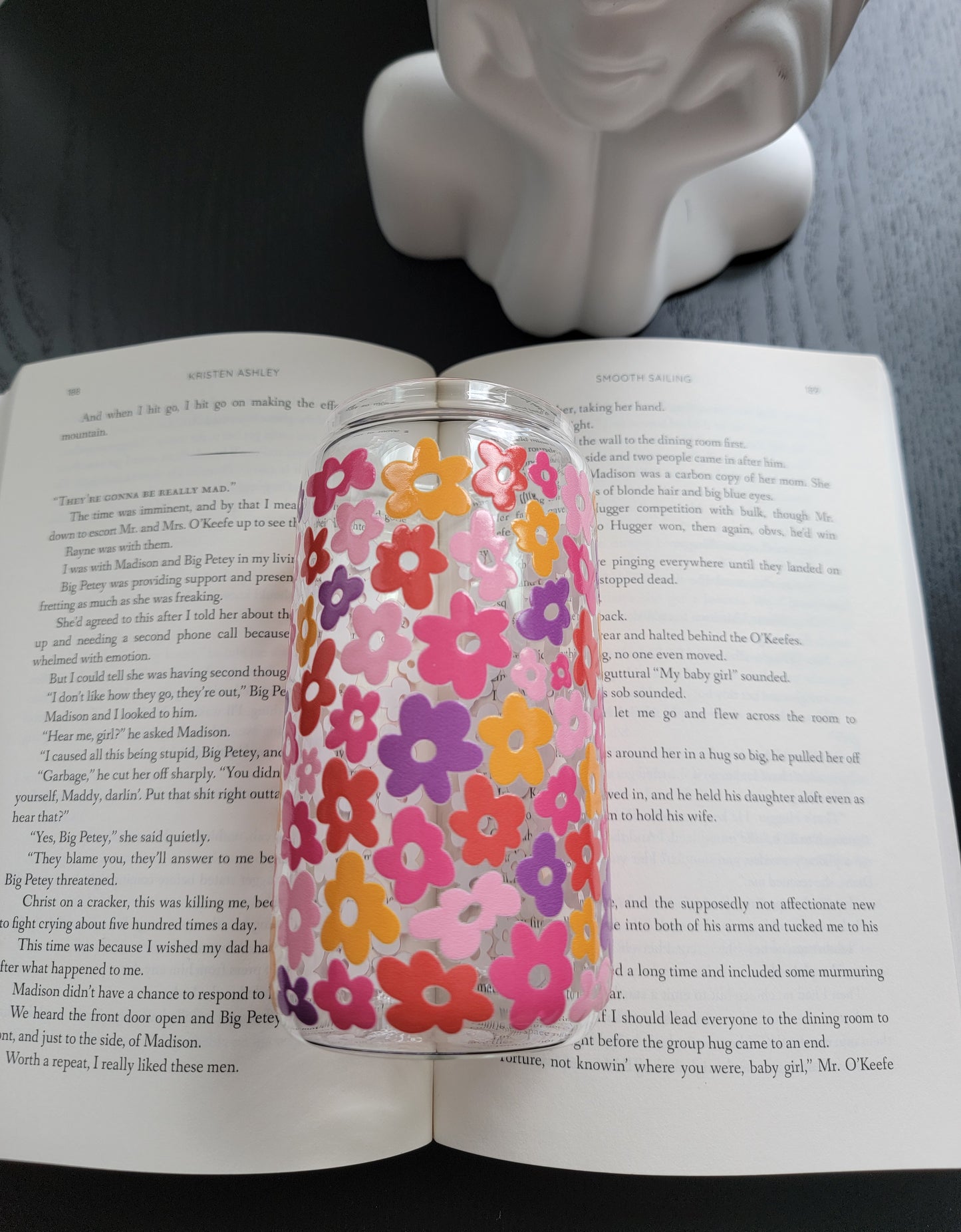 16oz Glass Cup – Read, Sip, Repeat