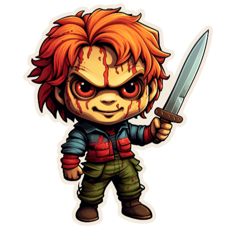 Chucky's Knife-Wielding Sticker